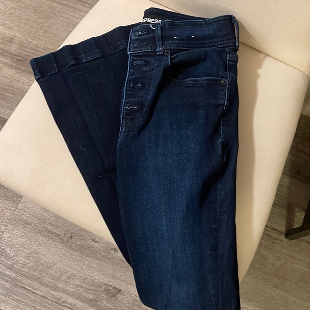 Express extra flare stretch jeans.